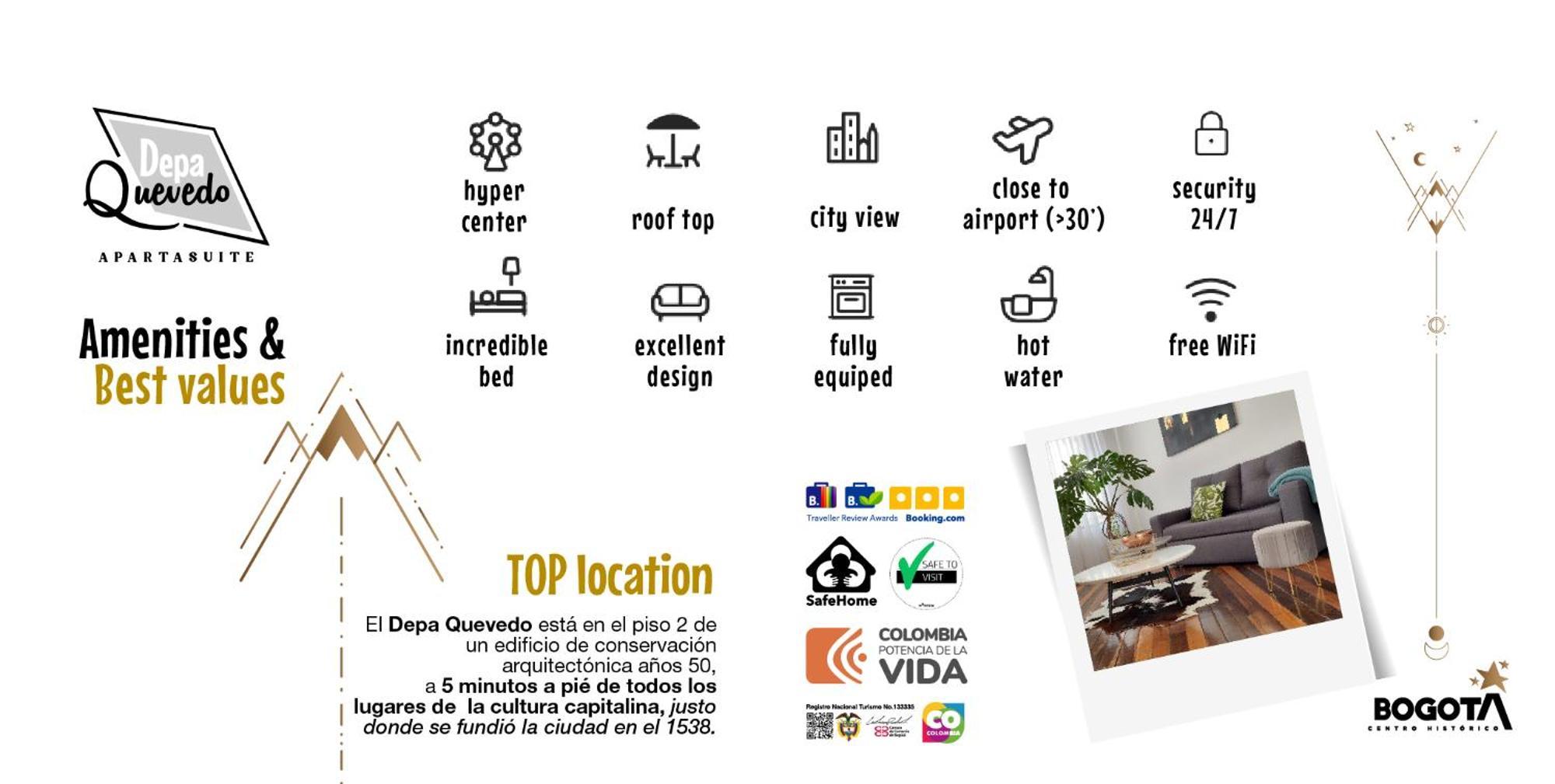 Depa Quevedo - Trendy Revamped Flat - Exceptional Spot In Bogota'S Historic Colonial Square - Candelaria Ngoại thất bức ảnh